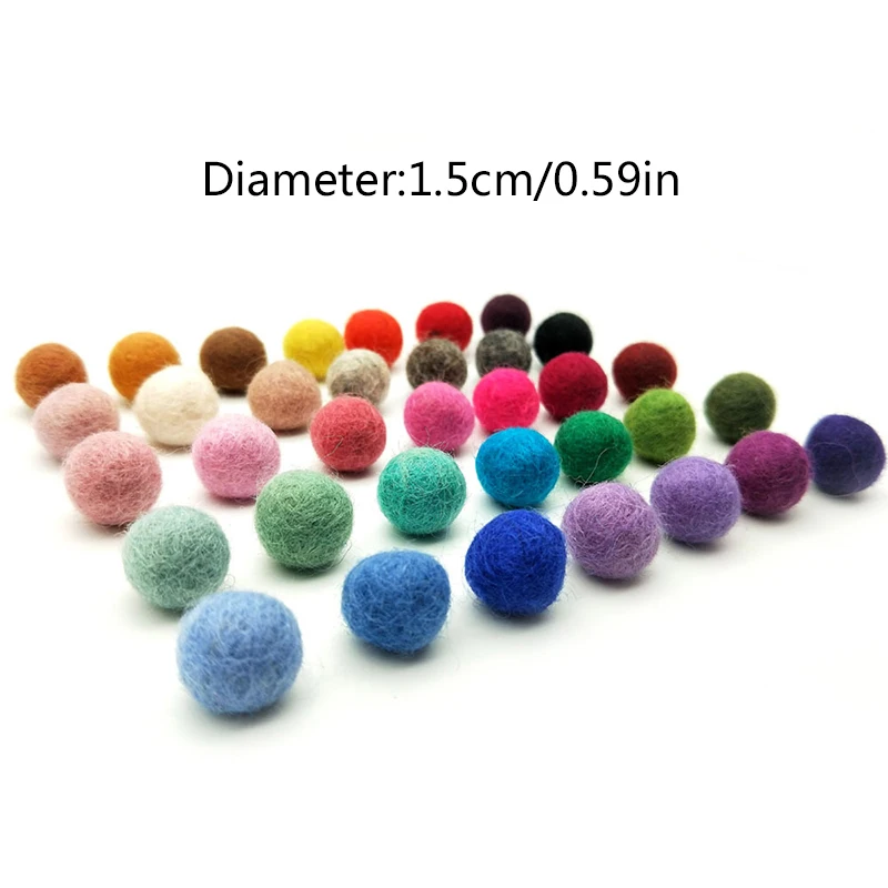 10Pcs Wool Felt Pompoms Ball Poke Mini Fluffy Soft Pom Poms for Wall Wedding Party Home Decoration DIY Sewing Craft Supplies