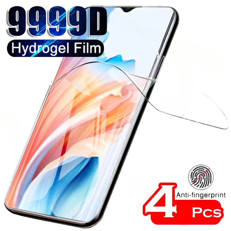 

4psc Safety Front Hydrogel Film for Oppo A79 A 79 6.72" Screen Protectors Protective Clear Transparent Film Not Tempered Glass