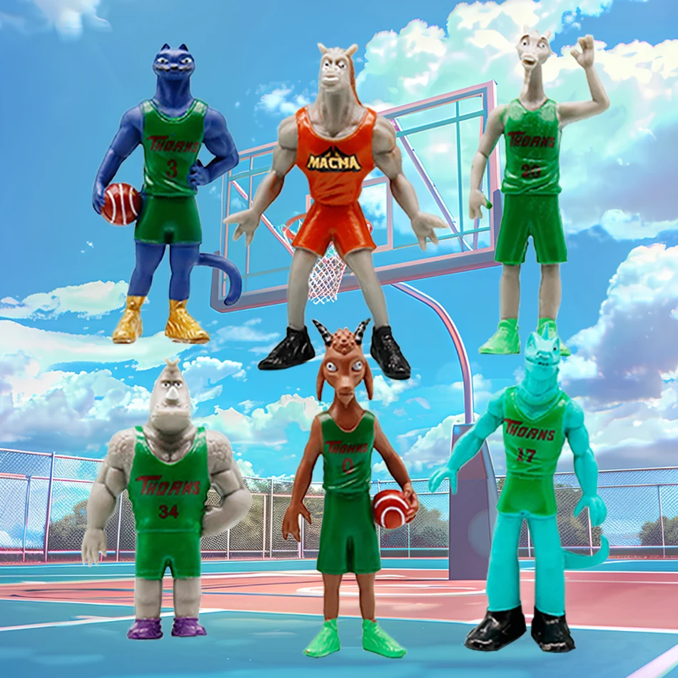 Figuras de la Película GOAT, Set de 6 Piezas, Figuras de PVC de los Jugadores de Baloncesto Dream Goat, Estatuas Coleccionables, Adorno para Habitación, Muñecos, Juguetes para Niños, Regalos