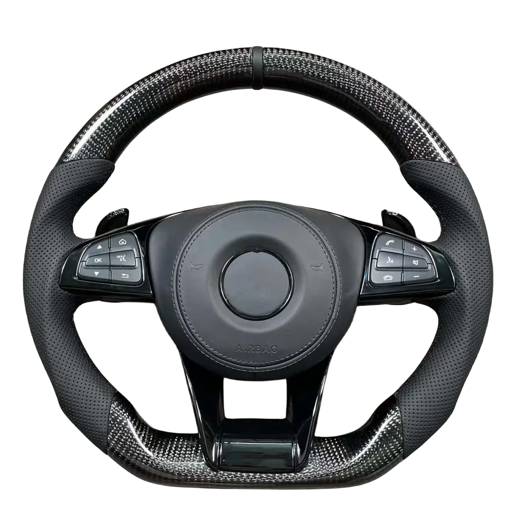 Suitable for mercedesbenzs AMG GLK Grand G E-Class C-Class A-Class GLC CLA CLS GLE carbon fiber steering wheel modification