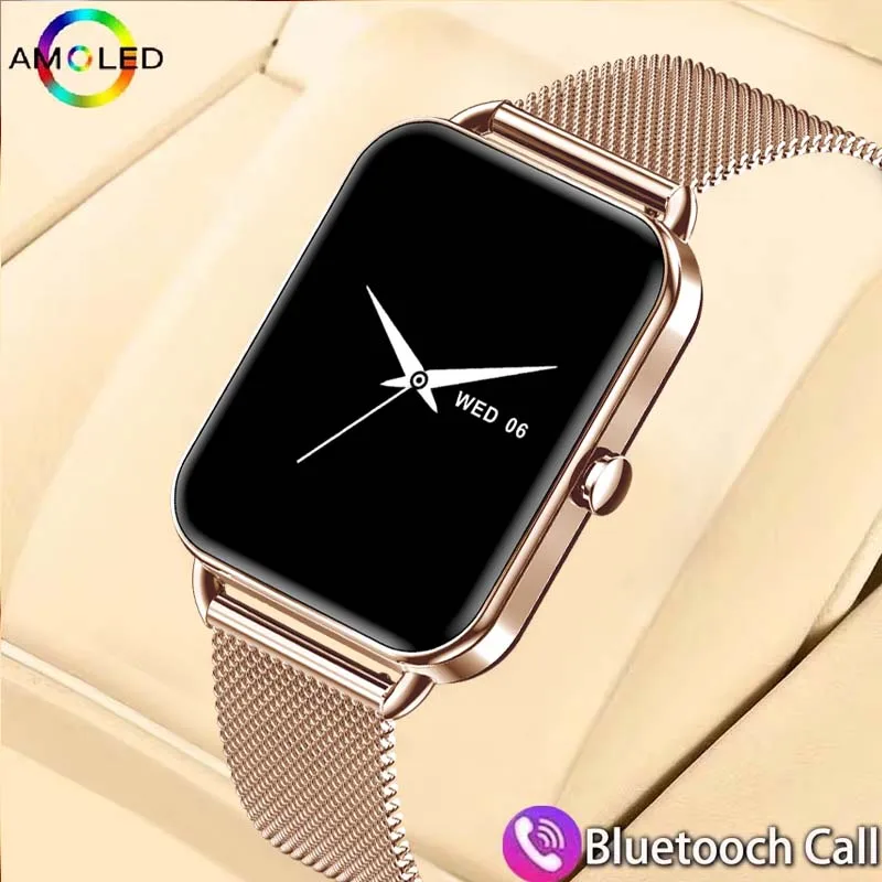 2024 New For Xiaomi Women Smart Watch Ultra-thin AMOLED Bluetooth Call Display Always Show Time Heart Rate Women Smart Watch