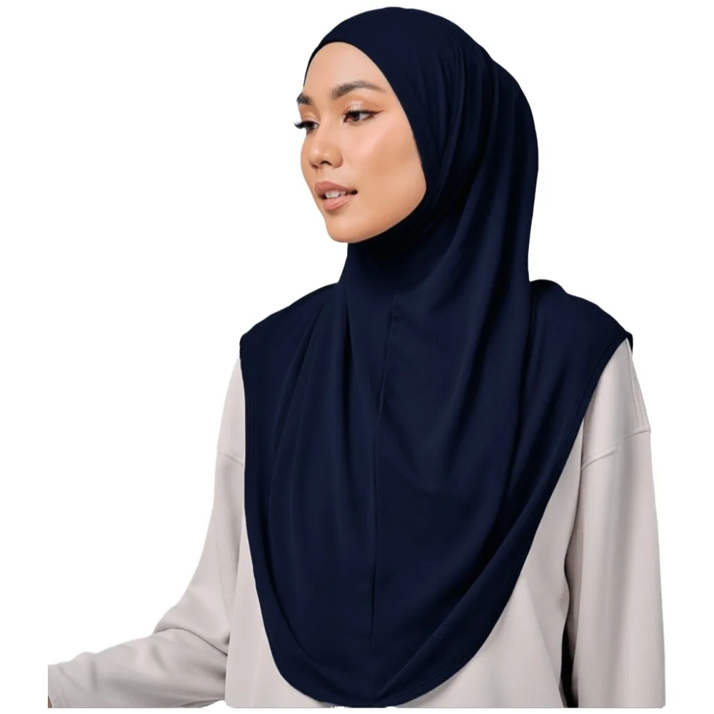 

Solid Color Eid Al-Fitr Long Turban Breathable Multiple Colors Arab Lady Headscarf Versatile Adjustable Hijab Head Wrap Ethnic