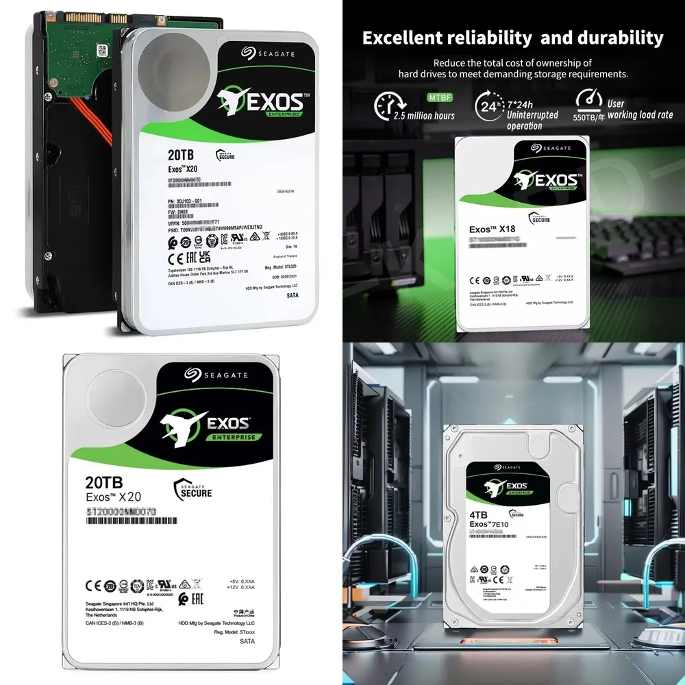 

Wholesale 20TB 3.5 Inch SATA HDD for EXOS ST20000NM007D Enterprise Hard Drive 7200RPM 256MB Cache Server Storage Disk Data