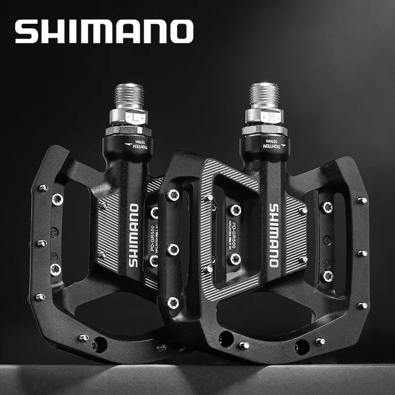 SHIMANO GR500 Bicycle Pedals BMX MTB Mountain Bikes Ultralight Flat Pedals Anti-slip Waterproof Platform Pedals Cycling Parts