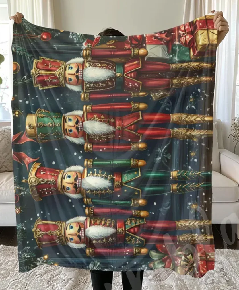 Vintage Christmas Nutcracker Blanket Vintage Nutcracker Sherpa Blanket Vintage Christmas Blanket Holiday Winter Home Decor