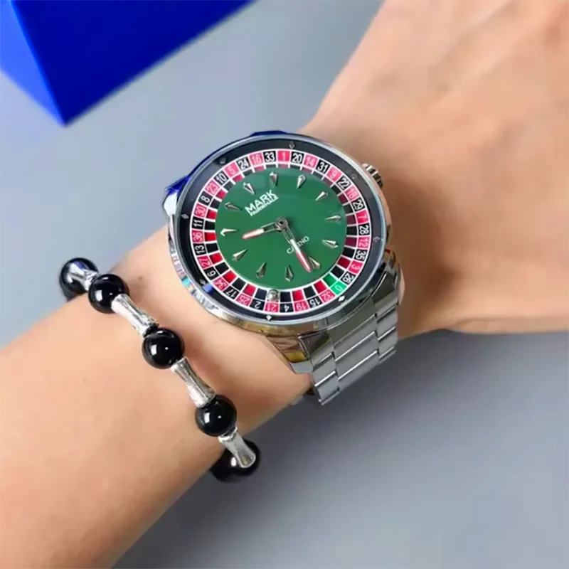 مارك Fairwhale ساعة أصلية للرجل فاخر ساعات من الفولاذ المقاوم للصدأ الرجال موضة متعة الروليت تصميم كوارتز ساعة اليد 2025 الساخن