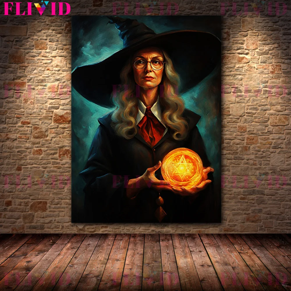Moody Dark Academy School Of Witchcraft And Wizardry Gallery Wall Art Print The Wizard Principal Magic Teacher Art Poster Print