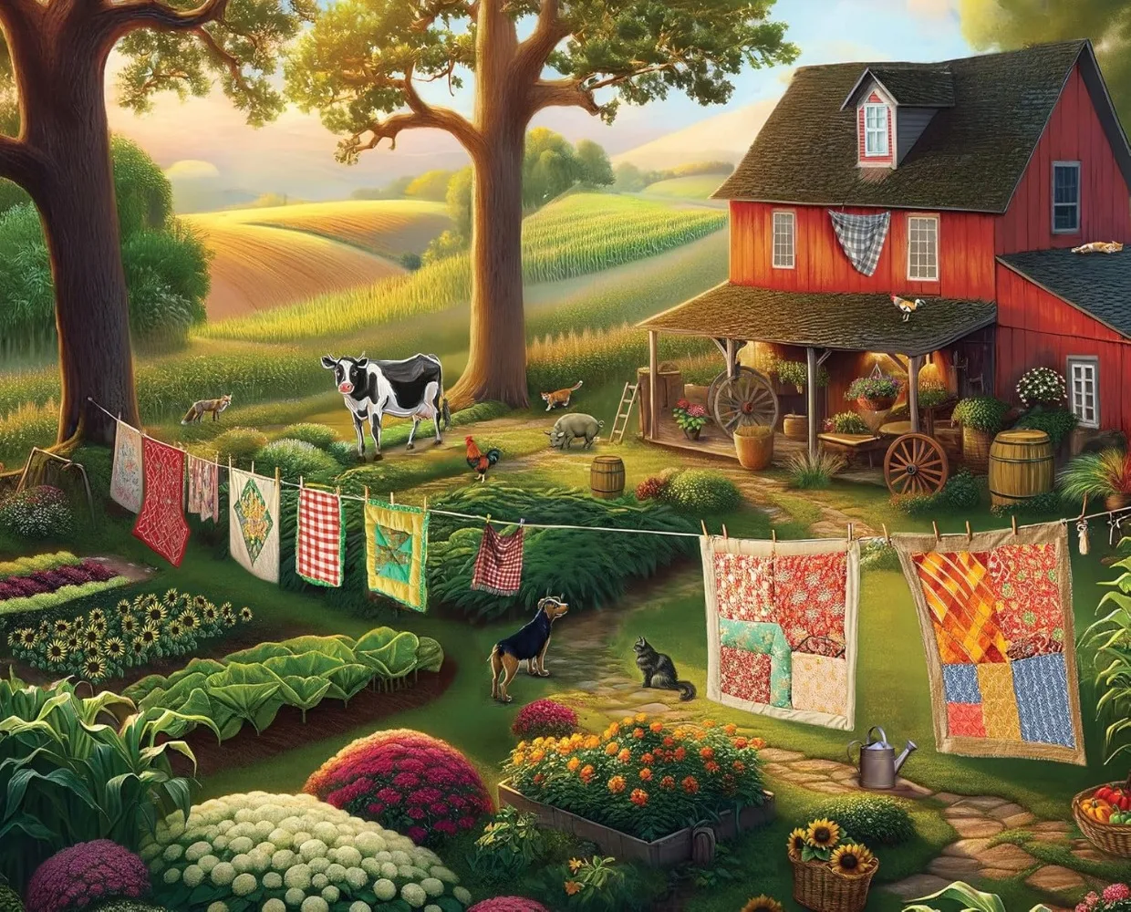 

1000/500/300/120 Pieces Country Farm Life Jigsaw Puzzles for Adults Home Decor Games Family Puzzle Educational Toy Birthday Gift