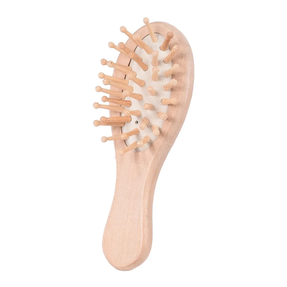 

Wooden Scalp Massage Scratcher White Bamboo Airbag Hair Brush for All Types Promotes Blood Relieves Fatigue