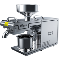 220V/110V Home Oil Press Machine, Cold & Heat Press for Olive/Coconut/Soybean Oil, Automatic Oil Extractor, High Oil Yield, Easy