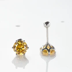 Gica Gema 0.5-2ct Moissanite Screw Stud Earrings D Color 925 Sterling Silver Diamond Earrings For Women Wedding Fine Jewelry