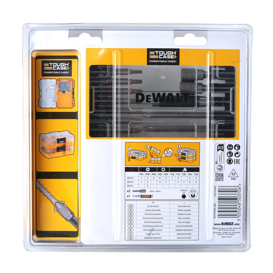 DEWALT 40PCS Original Screwdriver Bit Set Torx/PH/PZ with Magnetic Extension Bit Holder and Socket DT70702