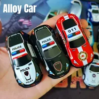 10pcs Mini Alloy Car Model Toy Diecast Iron Sheet Police Cars for Boys Sliding Inertia Vehicle Kids Birthday Christmas Toys Gift