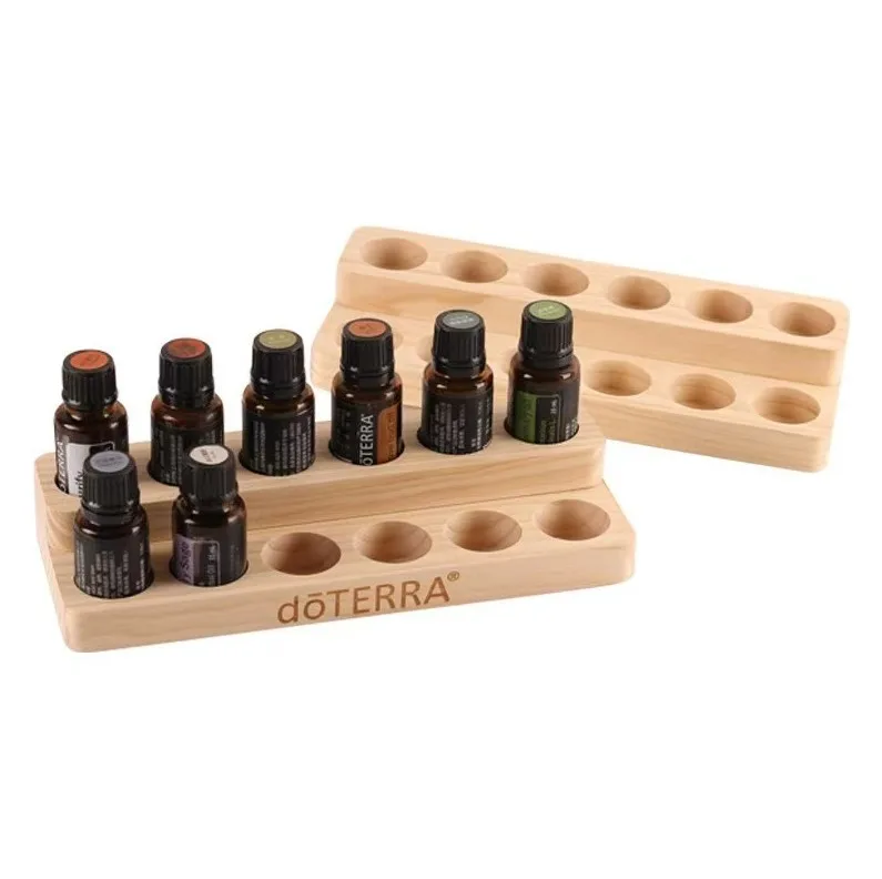 

100pcs Natural Wood Aromatherapy Essential Oil Display Storage Organizer Rack Stand Holder for 6pcs 15ml Bottles ni438