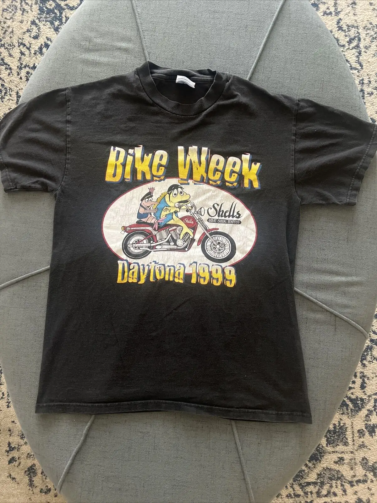 Bike Week Daytona 1999 Medium Shells Seafood T-Shirt Vintage 90’s Florida