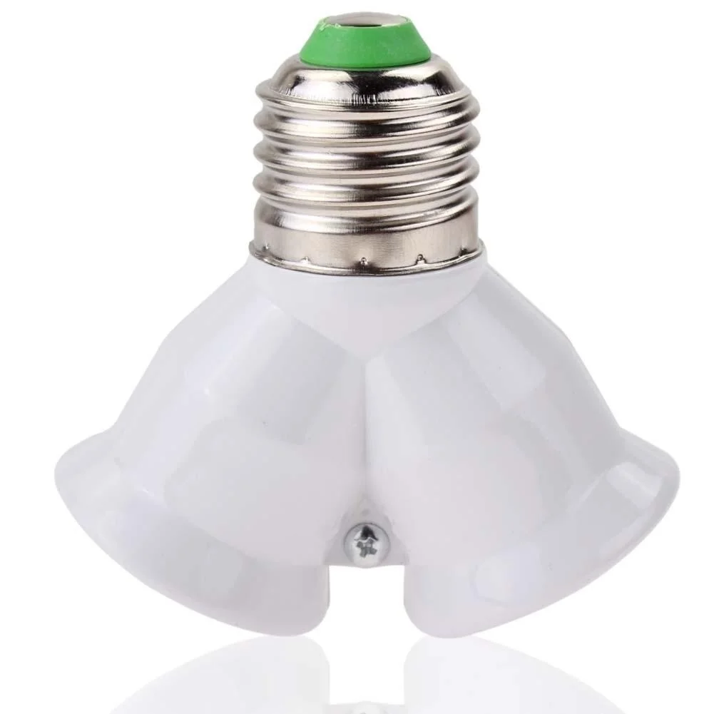 2026 New E27 Screw Base Splitter Adapter Convert One E27 To 2‑E27 Lamp Socket LED Bulb Holder Home Light Accessories Tools