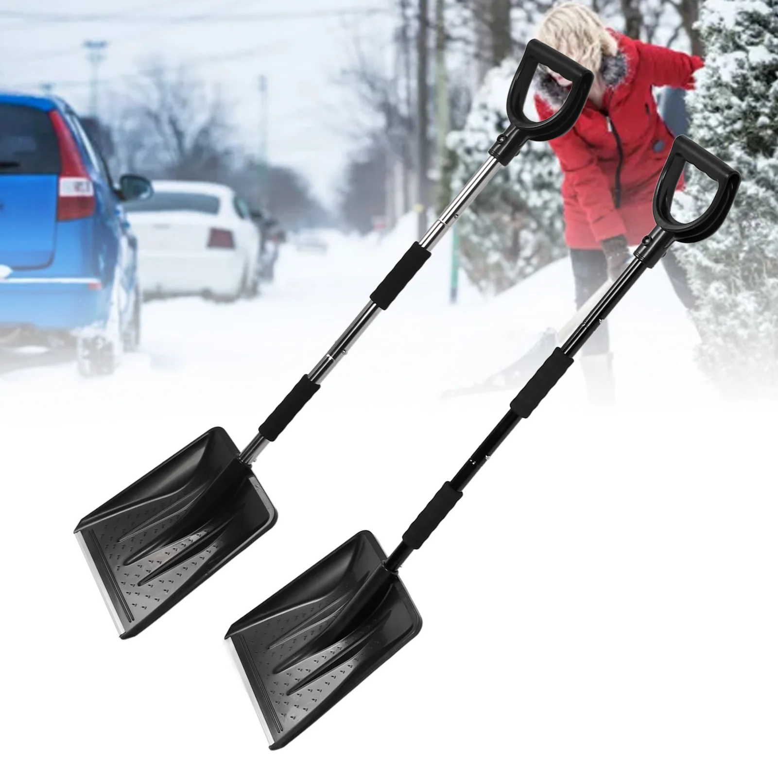 

Car Snow Shovel Extendable Detachable Rotatable 3 in 1 Stainless Steel Car Snow Removal Shovel for Outdoor Emergency Situation