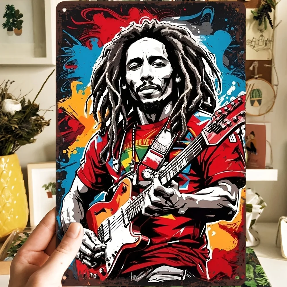 Eclectic Rock Singer Metal Tin Sign, Vintage Aluminum Wall Art, Water & Dust-Proof, Multi-Purpose Home & Bar Decor, Aesthetic Ro