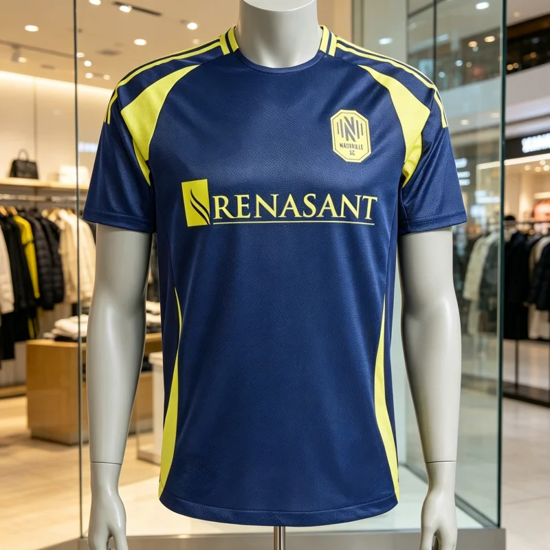 2026 Nashville SC Fußballtrikot MLS Herren-Fußballshirt Fan-Version Gelb Marineblau Atmungsaktiv Bequem Familien-Kinder-T-Shirts – Detail 1