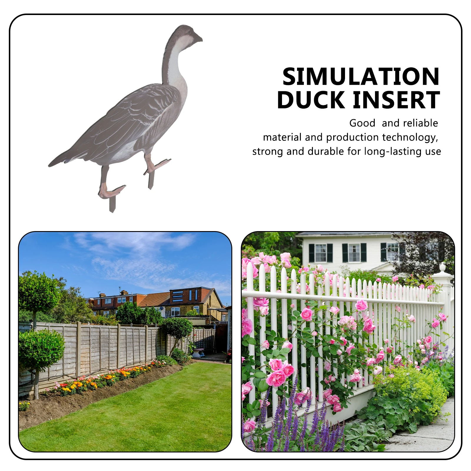 

Adorable Duck-Shaped Decoration Durable Acrylic Animal Decor For Outdoor Garden Use Lifelike Duck Insert Yard Stake