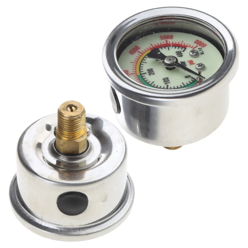 Pool Filter Pressure Gauge Stainless Steel-Case 0-6000/ 0-40MPa Durable Fuel-Pressure Regulator