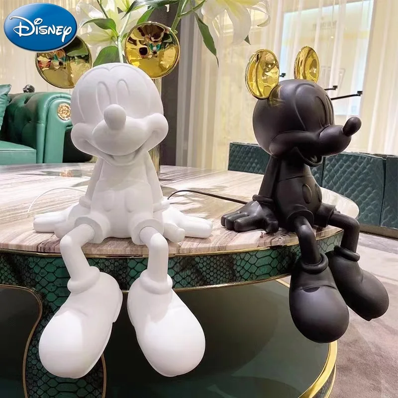 Disney Cartoon Mickey Mouse decor Anime Figures Sitting Posture Resin Sculpture Home Decor Ornaments coffee bar decoration