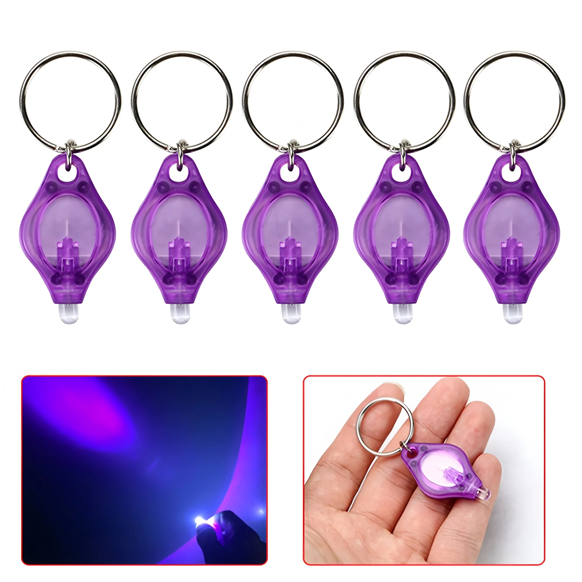 UV Keychain Light 365nm/395nm for Money Ore ID Scorpion Pet Stain Cat Tinea Invisible Ink Marker Jade Nail Curing Key Chain Lamp