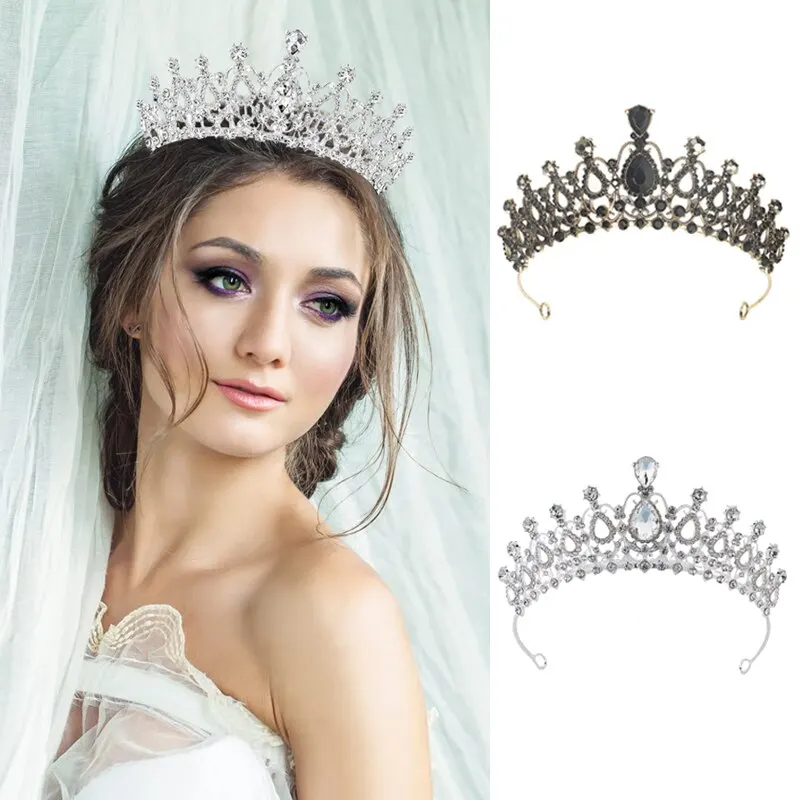 Crystal Wedding Tiara for Women Royal Queen Crown Rhinestone Princess Tiara Hair Accessories Quinceanera Headpieces