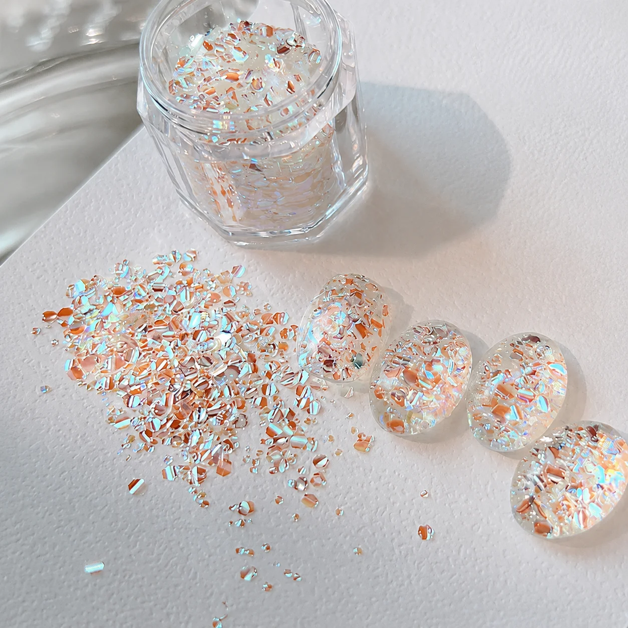 2 Bottles Chasing Light Nail Glitter Flakes Aurora Irregular Sequins Shiny Transparent Manicure DIY Nail Art Decor Accessories - view 4