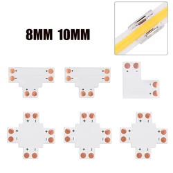 I L T X Shape 8MM 10MM Middle Corner Connector Use For 12V 24V 2Pin Single Color COB LED Strip