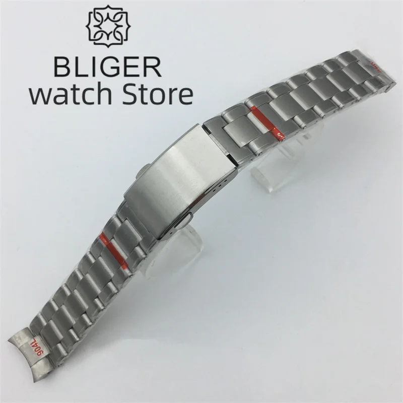 BLIGER 20mm 904L solid stainless steel bracelet strap fits 36mm/39mm/40mm case