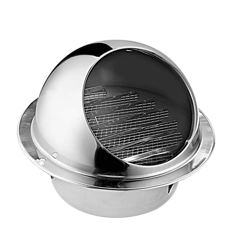 304 Stainless Steel Air Vent Round Grille Ventilation Cover Wall Vent Outlet 4 Inch