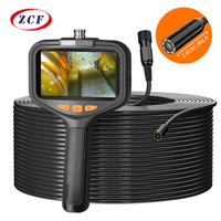 Handheld Endoscope Camera 4.3 Inch Screen 2-100 Meter Rigid Cable HD1080P 8MM/5.5MM Front SIde Lens Pipe Inspection Borescope