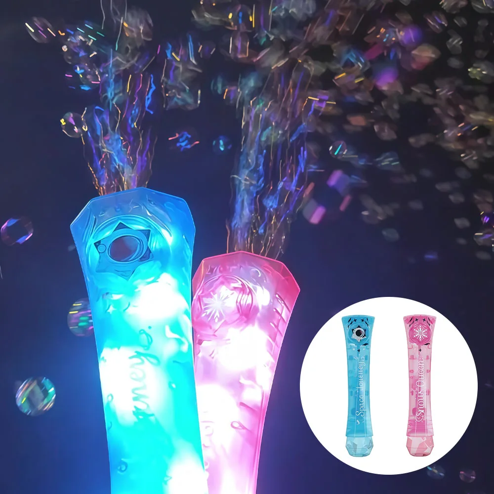 LED Bubble Wand Stick – Luminous Fairy Magic Wand Bubble Machine Toy, Perfect Outdoor Night Game & Party Gift for Girls