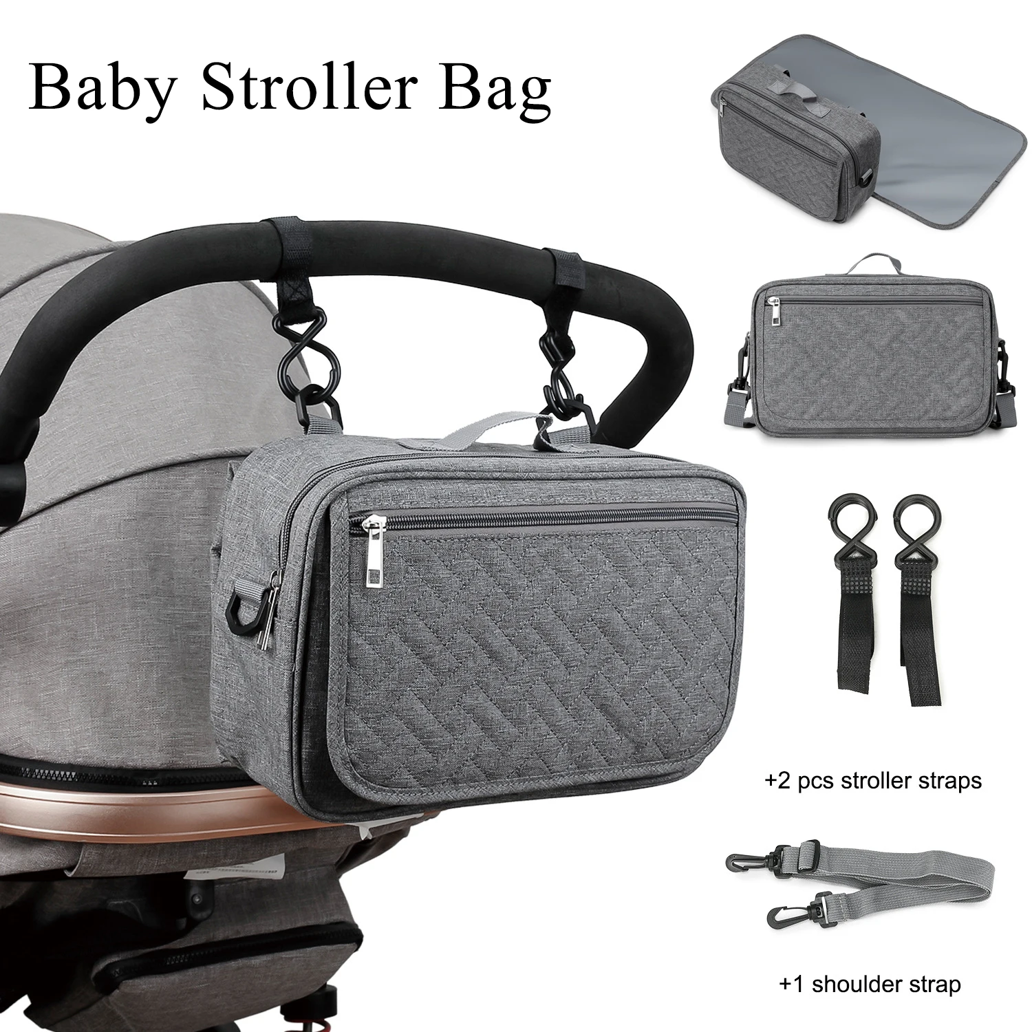 

Small Diaper Bag Travel Multifunctional Baby Stroller Bag Adjustable Shoulder Waterproof Diaper Pad Diaper Changing Bag MommyBag