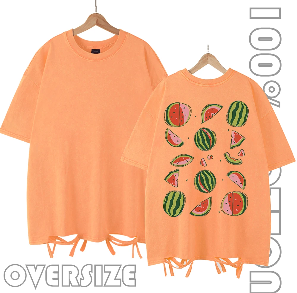 

Вкусные футболки с открытым принтом арбуза, женские летние свободные футболки, дышащий модный топ, повседневная хлопковая одежда