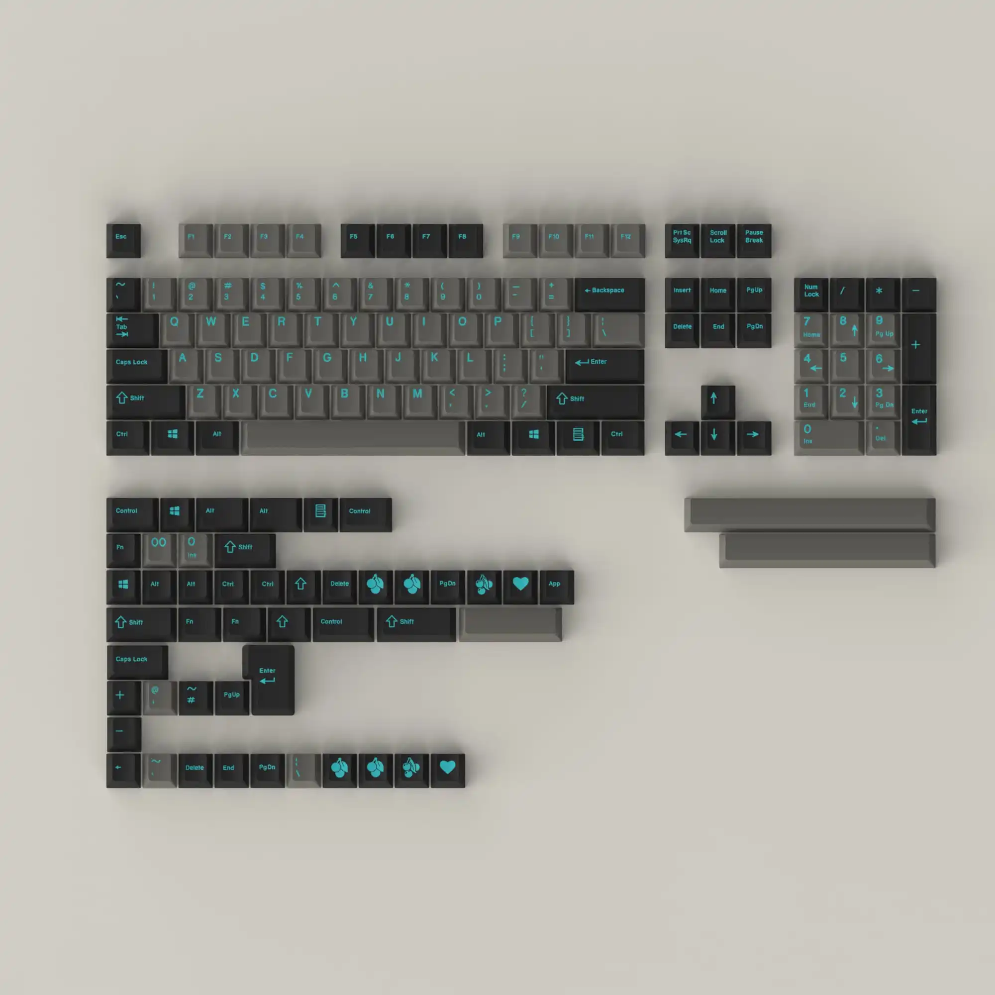 

EPBT Dolch Cyan Black Green Keycaps Doubleshot Cherry Profile ABS Material Set for Mechanical Keyboard Accessory