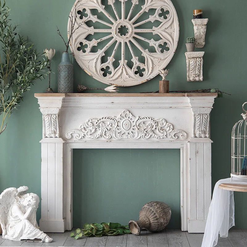 Fireplace stand, living room wedding photography decorative cabinet, entrance table, distressed partition cabinet