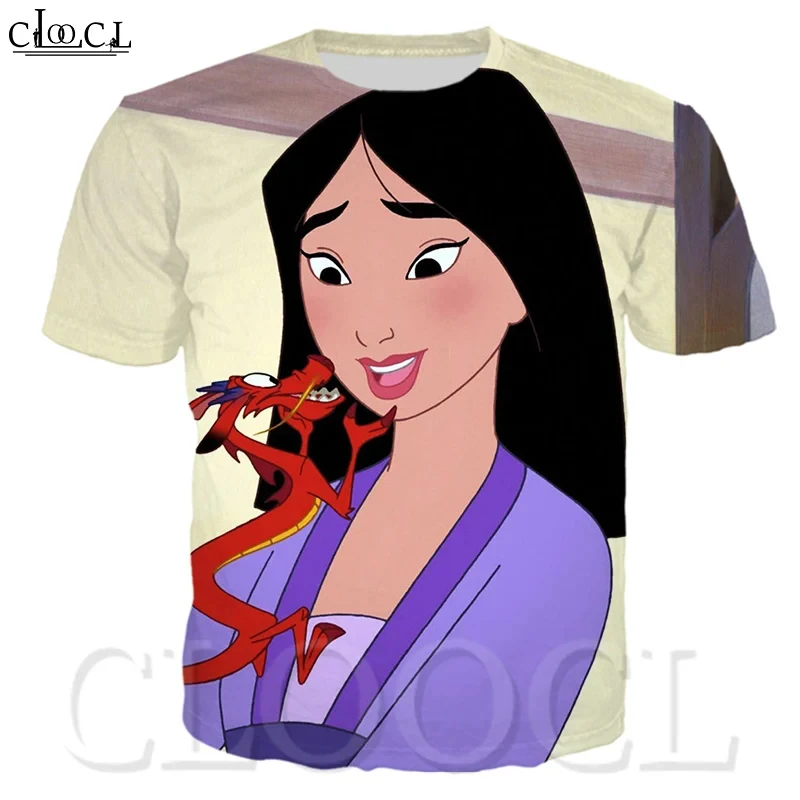 Mulan Boys and Girls T-shirt Disney Men's T-shirt 3D Printing Fashion Short Sleeve MINISO Men's T-shirt Oversized Men's Clothing