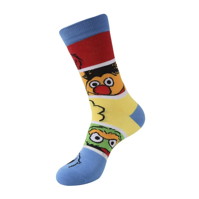 Street Socks Rote Elmo Blaue Cookie Guy Gelbe Big Bird Cosplay Baumwoll-Personalitätssocken Trendige Strümpfe Stricksocken Weihnachten – Detail 3