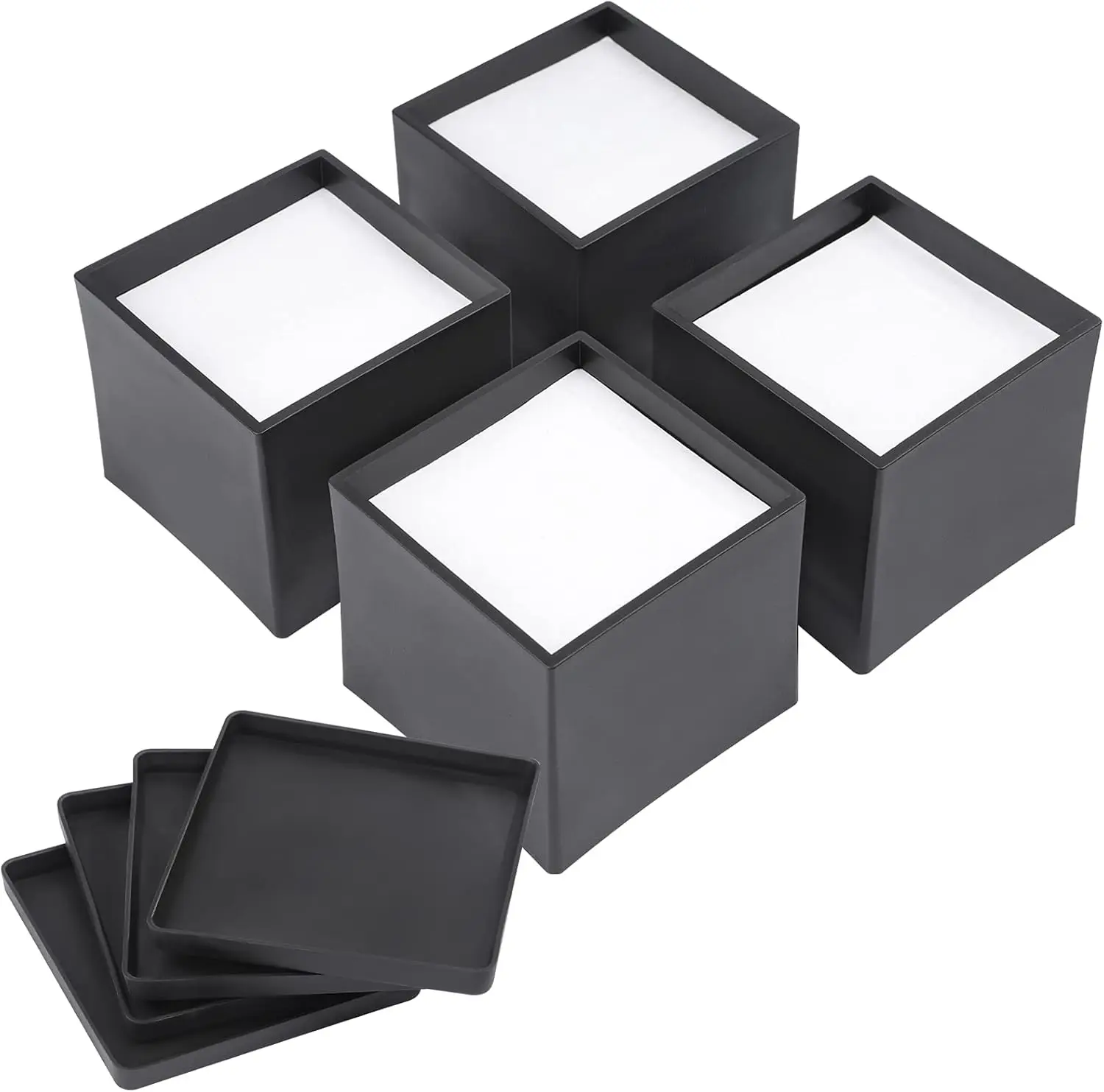 

Bed Risers 2 inch Heavy Duty Furniture Risers Chair Table Legs Risers Great for Thin Legs Add 2 Height 4 Pack Square