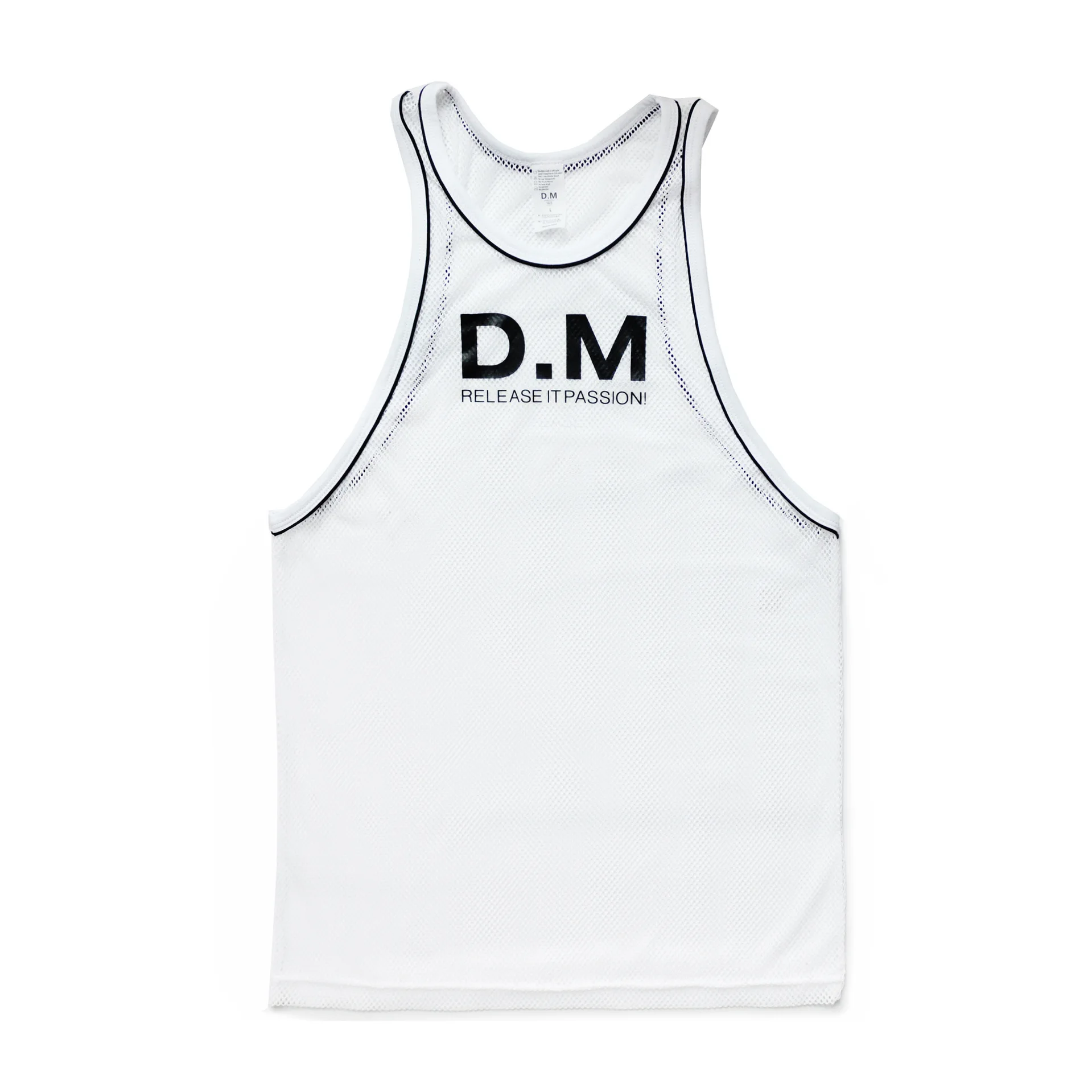 Men's Vest Mesh Fashion Trend Sports Summer Breathable Vest Sleeveless Sexy Letters Loose