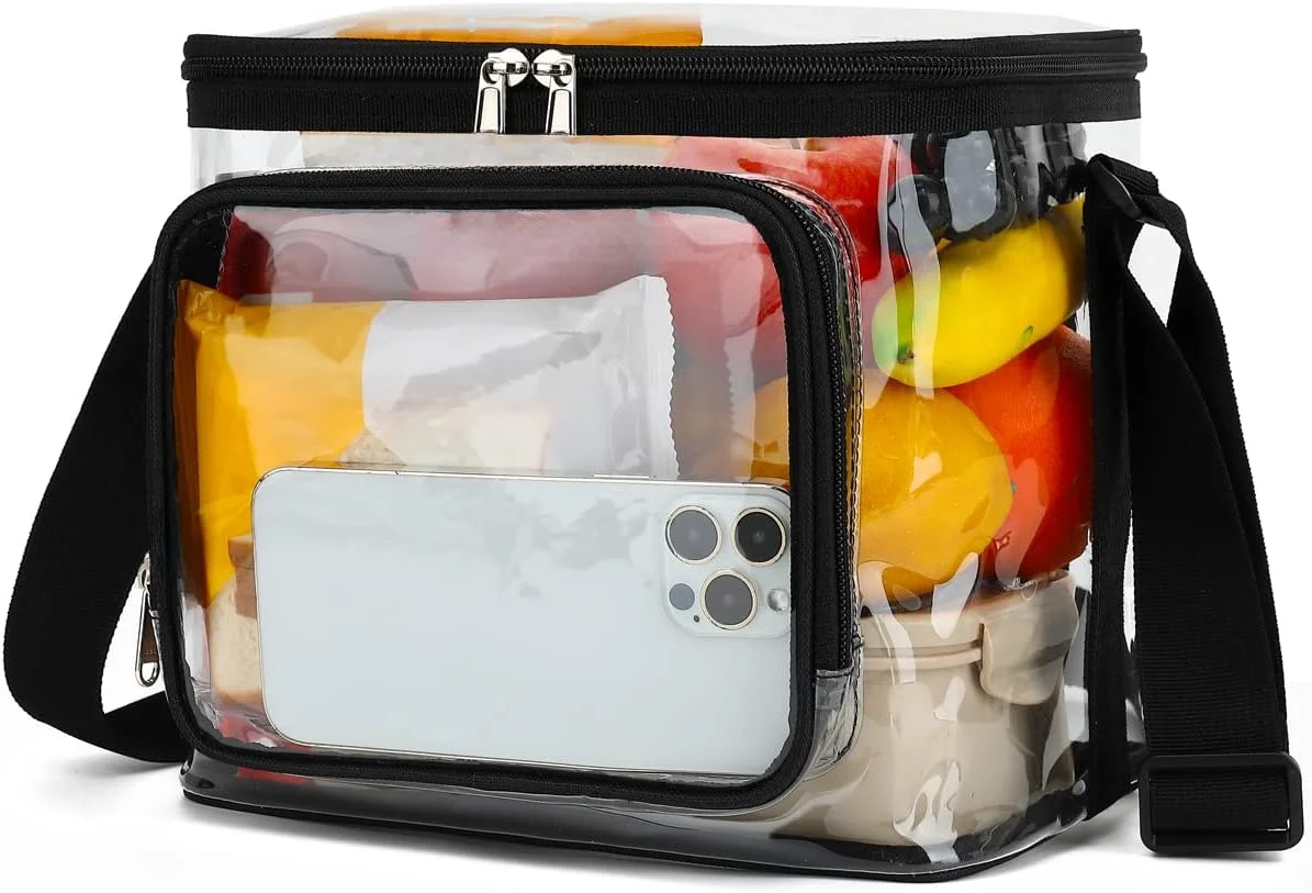 

Clear Lunch Bag Adult Large Heavy Duty Transparent Stadium Approved Lunch Box for Women and Men