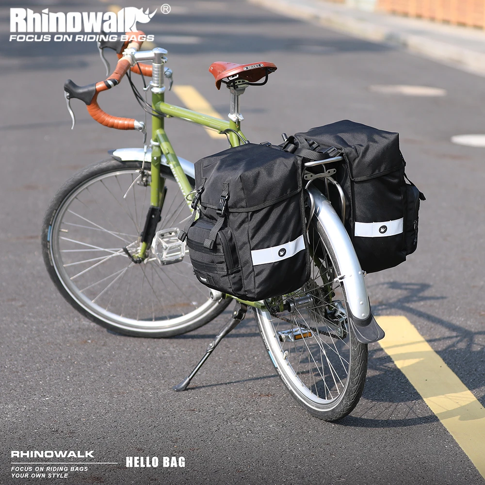 

Rhinowalk Double Side Bike Bag 40L Waterproof Bicycle Pannier Bag With Rain Cover Large Capacity Riding Rear Rack Luggage