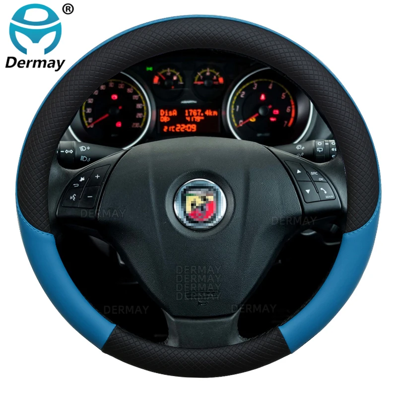 for Fiat Grande Punto Avventura Urban Cross Abarth Punto Car Steering Wheel Cover PU Leather 100% DERMAY Brand  Auto Accessories