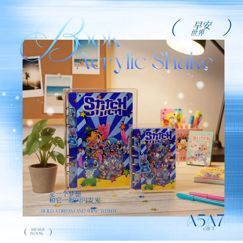 

Акриловый блокнот-шейкер A5/A7, классический мультяшный дневник, тетрадь для записей, блокнот на кольцах, студенческие канцелярские принадлежности, милый подарок для друзей