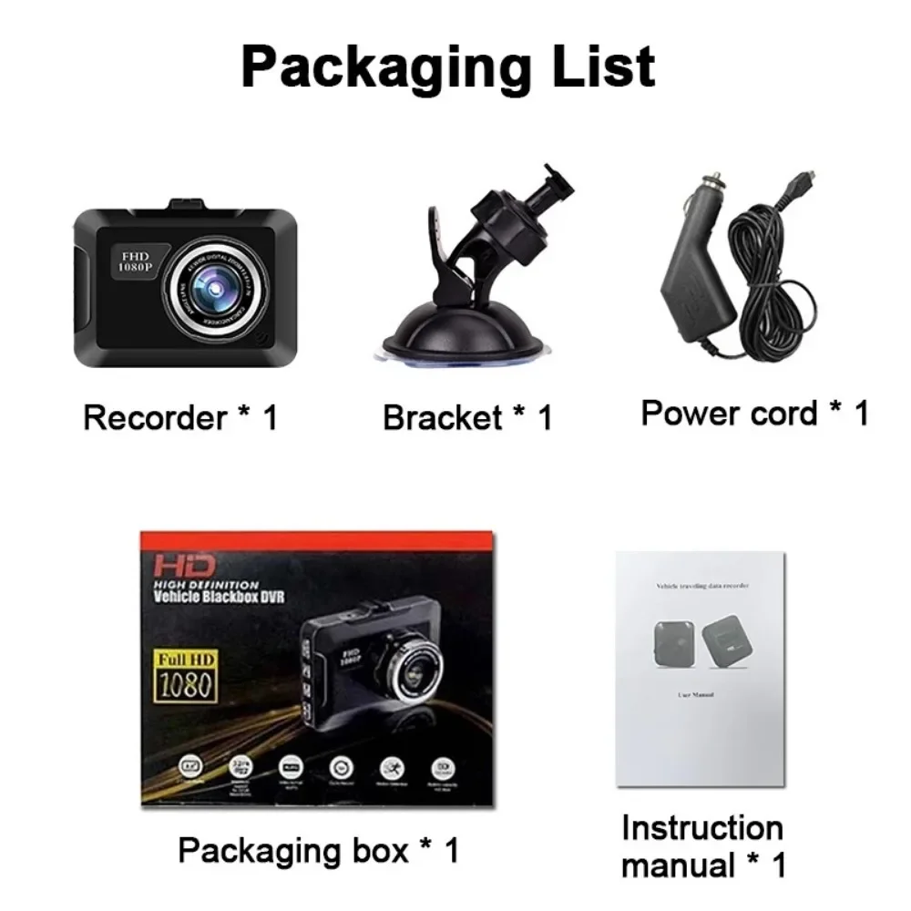 Car DVR FHD 1080P Night Vision - Upgraded 2.0 Inch Mini Car Screen Dash Camera Night Vision Dashboard Camera Parking Monitor