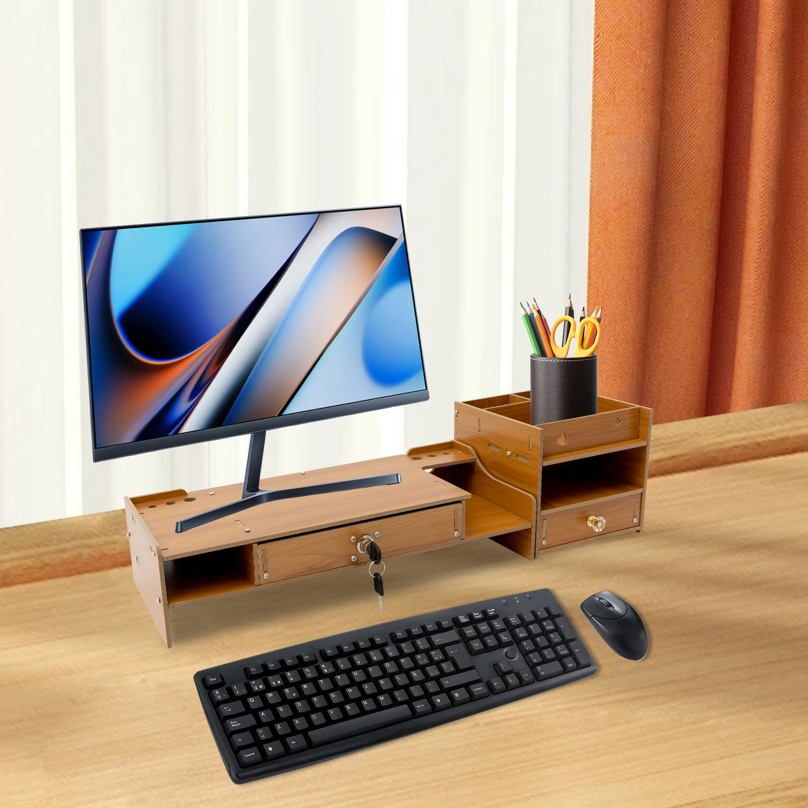 Moderner Computer-Monitor-Booster-Ständer, Tisch-Desktop-Monitorständer, Monitor-Riser, Tragfähigkeit 2,5–5 kg – Detail 4