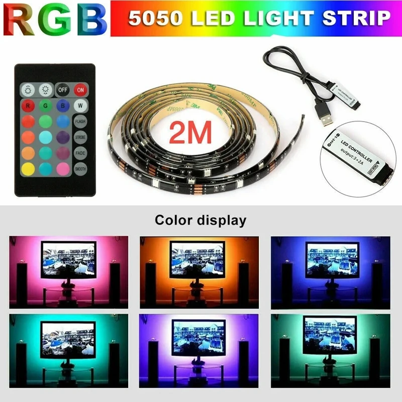 5050 RGB LED Flexible Light Strip USB RGB Strip Light for TV Background Walls Festival Decoration LED Strip Commercial Lighting