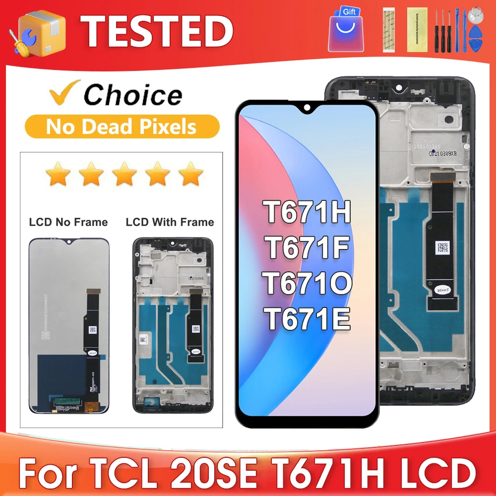 Pantalla LCD OEM de 6,82 pulgadas para TCL 20 SE para TCL 20SE T671H T671F T671O T671E, montaje de digitalizador con pantalla táctil de repuesto